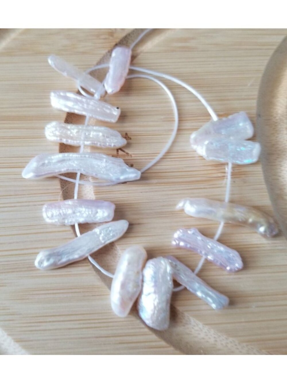 Loose Pearl White Biwa Stick Pearl Bag 3C  Baroque  11 cm  Bin Pearl  15 Pcs 59.